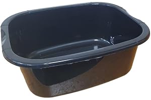EASY SHOPPING 11 Litres Washing Up Bowl Rectangular Plastic Multi-Purpose Basin Mixing Sink Tidy Organizers (Black)