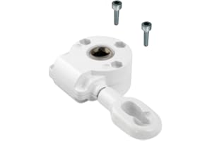 IdeaGenesis - Máquina toldo Universal Blanca con cáncamo de 80mm y Dos Tornillos de fijación a Soporte incluidos. Mecanismo Sin fín de Carrera con reducción 7:1 (Blanco, Cáncamo 80)