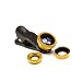 Madsbag Universal 3 in 1 Mobile Camera Lens Set | Fish-eye, Macro & Wide Angle External Clip On Lenses (Golden) RS.380.00