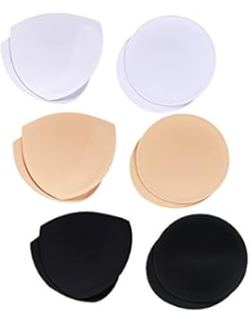 eBoot 6 Paare BH Pads BH Einlagen Cup Push-up Schaum BH, 2 Formen, 3 Farben