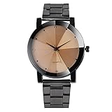 Kycut Luxus-Armbanduhr für Herren und Damen, Kristall, Edelstahl, analog, Quarz-Armbanduhr