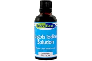 BOB'S BEST Lugol's Iodine Solution - 7% - 50ml - Essential Mineral Supplement & Topical Antiseptic, High Strength Formula, Alcohol Free, No Additives, Vegan & GMO Free