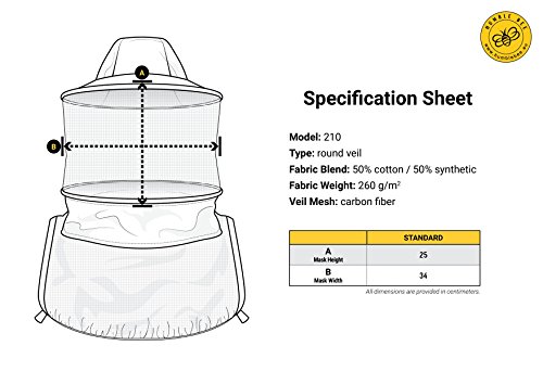 Humble Bee 210-ST Polycotton-Imkerschleier mit rundem Hut - 7