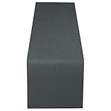 WOLTU TL012dgr Chemin de Table Effet Lin Lavable Imperméable Anti Tache Décoration de Table, Gris Foncé, 40x200cm