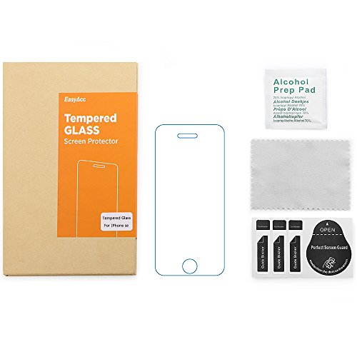 EasyAcc iPhone SE/5S/5C/5 3D Touch Glas Folie Schutzfolie Glas Panzerfolie Displayschutzfolie Glas – 9H Hardness aus gehärtetem Glas (bewusst kleiner als das Display, da dieses gewölbt ist) - 6