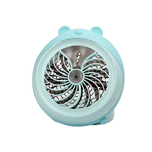 Preisvergleich Produktbild Uarter Minisprühnebel-Ventilator-kreative Tabellen-Kühlventilatoren beweglicher Schreibtisch-befeuchtender Ventilator mit USB-wieder aufladbarer Funktion, grün