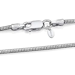 Amberta® Joyería - Collar - Fina Plata De Ley 925 - Cadena de Serpiente - 1.4 mm - 40 45 50 55 60 cm (50cm)