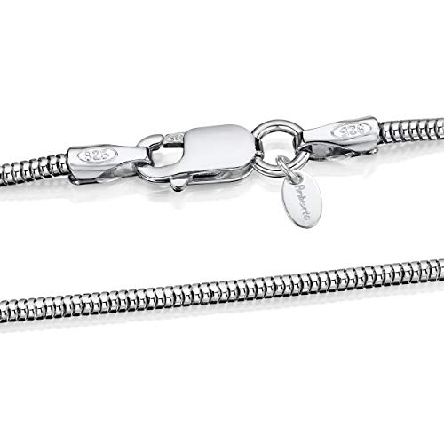Amberta® Joyería - Collar - Fina Plata De Ley 925 - Cadena de Serpiente - 1.4 mm - 40 45 50 55 60 cm (45cm)