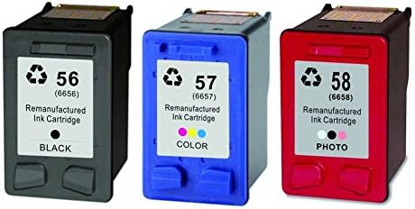 DOREE Remanufactured Printer Ink Cartridges for HP 56 HP57 HP58 (C6656A) (C6657A) (C6658A) Refill for HP Deskjet 450/5150/5550/5551/5650/5850/9650/9670/9680 Colour Inkjet printers; HP Photosmart 100/120/230 / 7150/7350/7550 Colour inkjet printers; HP PSC 1110/1210/1350/2105/2108/2110/2115 // 2210/2150/2175/2410/2510 all-in-ones; HP Officejet 6110 all-in-one