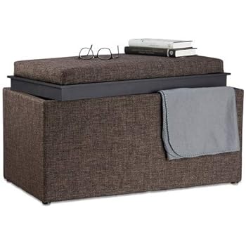 Relaxdays Sitztruhe mit Stauraum, H x B x T: 42,5 x 78 x 40 cm