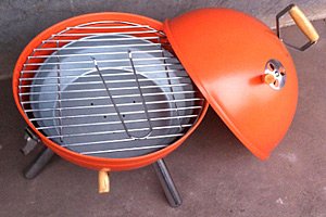 Mini Kugelgrill BBQ Grill orange Holzkohlegrill Kohle Camping Garten Gartenausstattung von Jet-Line - 4