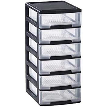 Curver VB 32261 Babel Dresser A4 6 Schublade, Plastik, schwarz: Amazon