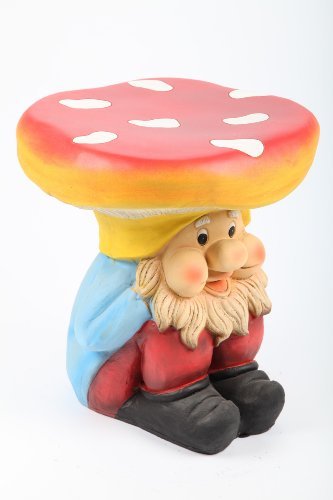 Preisvergleich Produktbild point-garden Gartenhocker Gartenmöbel Kindermöbel Pilz mit blauem Zwerg