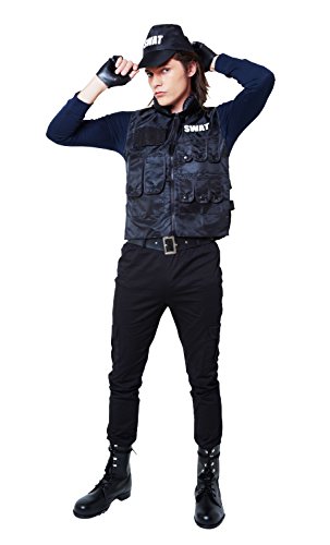 Preisvergleich Produktbild MAGICALBODY magische SWAT Kostuem Herren ~ 180cm [Clear Stein Genuine]