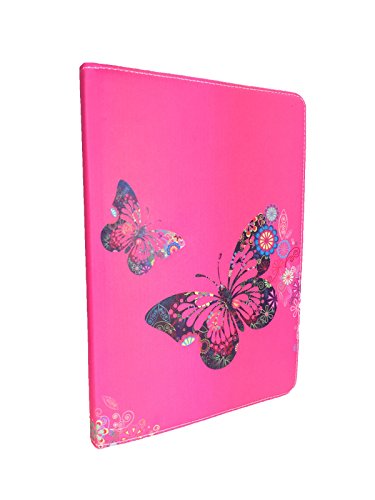 Tablet Tasche für Lenovo TAB3 10 Business TB3-X70L Schutz Hülle Etui Case + Touch Pen – 10.1 Zoll Schmetterling Pink 360_ - 3