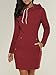 Produktbild Swallowuk Hoodies Kleider Damen Langarm Sweatshirt Kleid Rollkragen Bodycon MiniKleid Cocktail Partykleid Outwear Lange Pullover Kapuzenpullover (S, Weinrot)