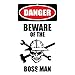 Produktbild Kysd43Mill Danger Beware of The Boss Man, lustiges Metall-Warnschild, Haus-Dekoration, Hinweisschild, Sicherheits-Schild, Garagenhof, Daher Schild, 20,3 x 30,5 cm
