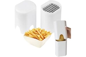 Przydasie Pommesschneider Pommes-Frites-Schneider Chipsschneider Kartoffelhäcksler Platzsparender Schneider für Pommes, Chips und Kartoffel, Frittenschneider für Süßkartoffel, Gemüseschneider, Weiß