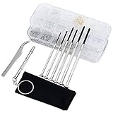 LIHAO 1230tlg Mini Reparatur Set bestehen aus mini Schrauben und Muttern für Brillen, Sonnenbrillen, normale Schrauben, verschiedene Nasenpads, Dichtringe, verschiedene Schraubendreher und Pinzette, Reinigungstuch usw.