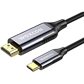 Woxcon - USB-C to HDMI Cable, USB 3.2 Type C, HDMI2.0b Standart, 4K 60Hz, 18Gbps, HDR, HDR10, 3D, HDCP2.2