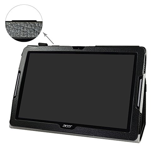 Acer B3-A30 hülle,Mama Mouth Folding Ständer Hülle Case mit Standfunktion für 10.1″ Acer Iconia One 10 B3-A30 Android Tablet,Schwarz - 2