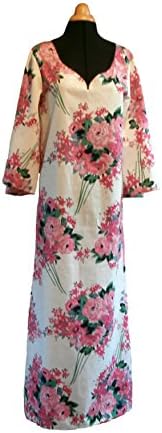 Rose print cotton kaftan dress