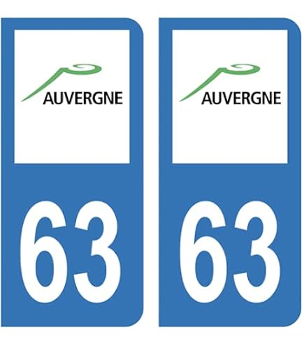 HADEXIA Autocollant Plaque Immatriculation 38 Auvergne Rhône-Alpes - Lot De 2 Stickers Officiels