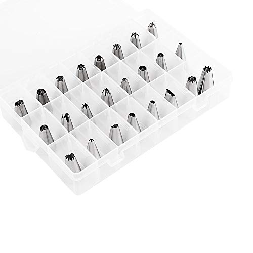 Boquillas para Pastelería, Decorador para Tartas, puntas de boquilla de acero inoxidable en espiral de Zanmini, Perfecto Para Tartas, Cupcakes, Hornear Galletas y Pasteles (plata)