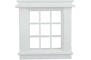 Melody Jane Dolls House Miniature White Plastic Georgian Window Frame 9 Pane 1:24 Scale