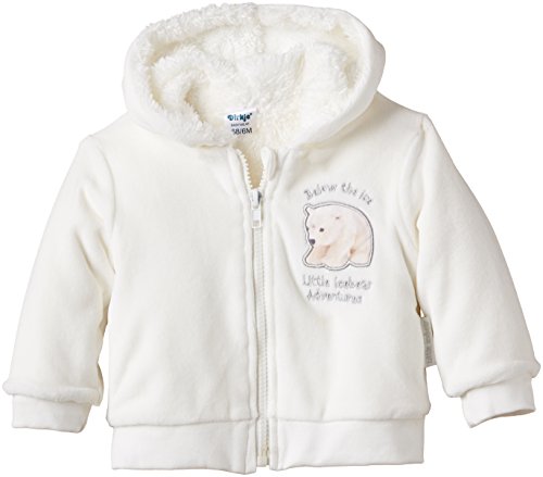 Dirkje Unisex Baby Babyjacket with padding Hooded Long Sleeve Hoodie, White (offwhite), 6 Months