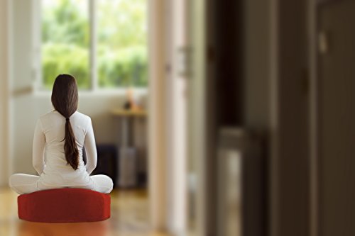 Cojín de meditación que aúna zafu y zabuton (Azul)