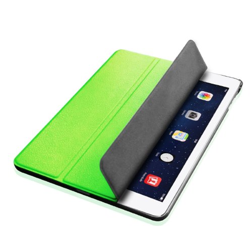 Invero® Premium Leder Smart Cover Case Schutzhülle Etui Tasche für Apple Ipad Air / Ipad 5 5th Gen mit Rückenschutz und Unterstützt Sleep / Wake Funktion umfasst Displayschutzfolie & Stylus (Grün / Green) - 4