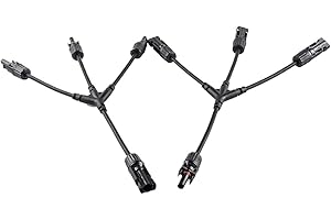 Offgridtec 3-Way Junction Sockets T-Connector Solar Plug Including 20 cm 6 mm² Cable Extension, 3-Way Incl. Cable Extension 20 cm