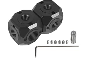 FEICHAO Kamera PTZ Multi-Schraubenloch 1/4 3/8 für Stativ Magic Arm Selfie Stick Action Kamera Mikrofon Fülllicht Kompatibel mit GoPro (Doppelschichtadapter)