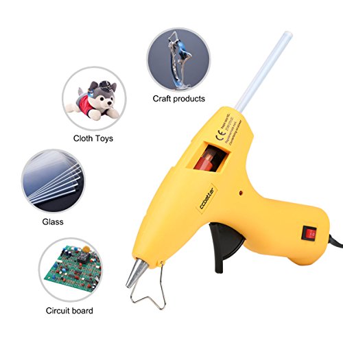 CCbetter 30W mini Heißklebepistole kit mit 25 Stück Klebesticks,gelb - 4
