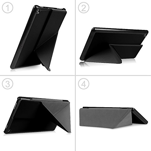 Fintie Hülle für Fire HD 8 Tablet (6. Generation – 2016) – [Origami Serie] Schutzhülle mit Standfunktion und Auto Schlaf / Wach Funktion, Schwarz - 7