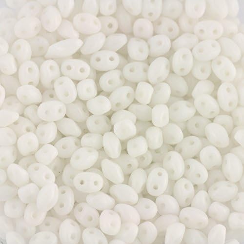 Superduo Beads Opaque White Qty 10 Grams
