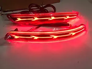 CARMART Rear Bumper LED Matrix Reflector Brake Light for Innova Crysta 2016-2019 Models, Type B with Running Indicator Function 4 Wires (Red) -Set of 2