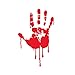 Price comparison product image JEZmiSy Halloween Bloody Handprint Wall Window Sticker Home Scary Party Decoration - Red