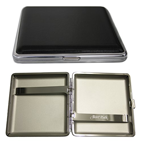 Preisvergleich Produktbild Knight Zigarette-Etui, Leder-Überzug, schwarz