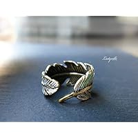 Ring - Feder Patina mit antikfinish