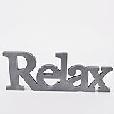 Schriftzug Zitate Sprüche Design Deko Objekt Holz 15x40x2cm grau (Design 4) - 3