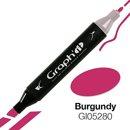 Graphit Twin Tip Alcohol Based Marker Pen - 5280 Burgundy