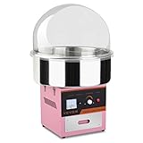 BuoQua Zuckerwattemaschine Zucker Rosa Profi Edelstahl Zuckerwatte Maschine für Zuhause 1000W Elektrische Zuckerwattegerät mit Schutzhaube