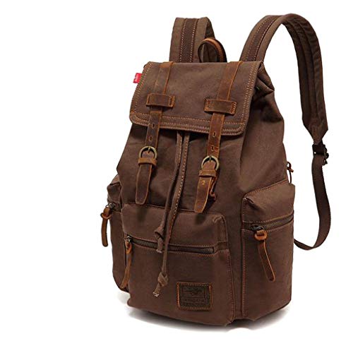 Men and Women Canvas Backpack 15.6 inch Computer Bag Large Capacity Retro Bag