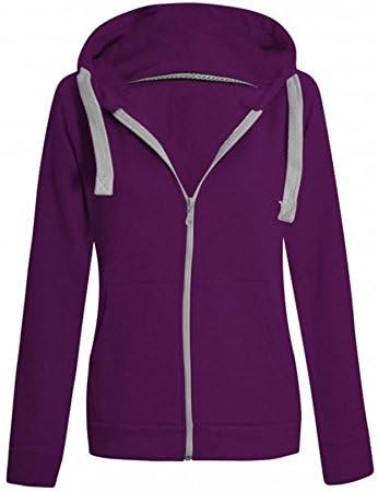 Kids Plain Hoodie Front Zip Up Long Sleeve Fleece Sweatshirt PURPLE 11-12 years