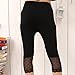 Liang Rou Maternity Elastane Adjust Waistband Cropped Leggings Lace Trim Color Black