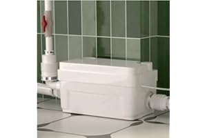 INEFLO Bomba de ducha de 400 W, bomba maceradora debajo del fregadero, bomba de sumidero de alcantarillado, descarga ascendente hasta 6 m con 3 entradas de agua para sótano, fregadero de cocina, bañera