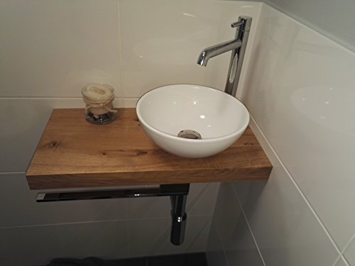 Preisvergleich Produktbild Waschtisch Eiche massiv, Waschtischplatte Massivholz
