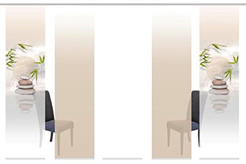 5er-Set Flächenvorhang BUDA, 95406-711, bestehend aus Motiv-, Farbverlauf- und Uni-Flächenvorhängen | je 245×60 cm - 2